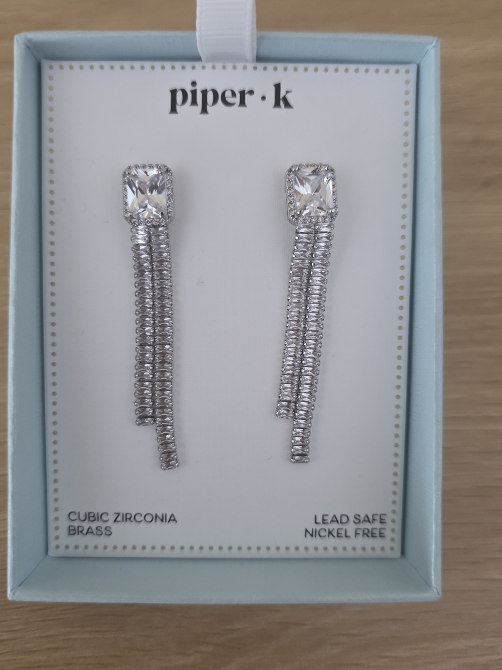Piper Silver Cubic Zirconia Drop Earrings